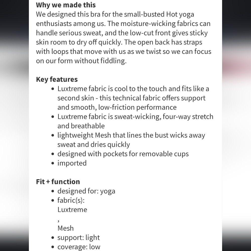 Size 4 lululemon bra - Picture 6 of 6